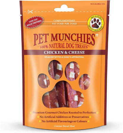 Pet Munchies Chicken and Cheese Dog Treats 100g