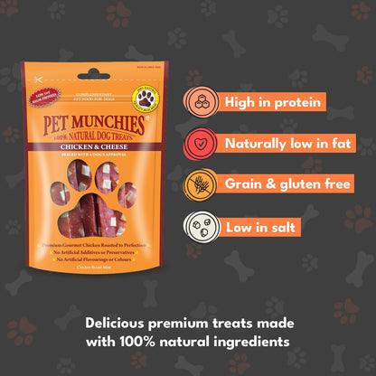 Pet Munchies Chicken and Cheese Dog Treats 100g