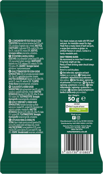 Natures Menu Dog Treat Beef & Pork 50g